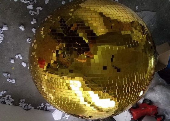 Στάδιο Disco σφαιρών καθρεφτών 120CM το χρυσό ανάβει την περιστρεφόμενη σφαίρα